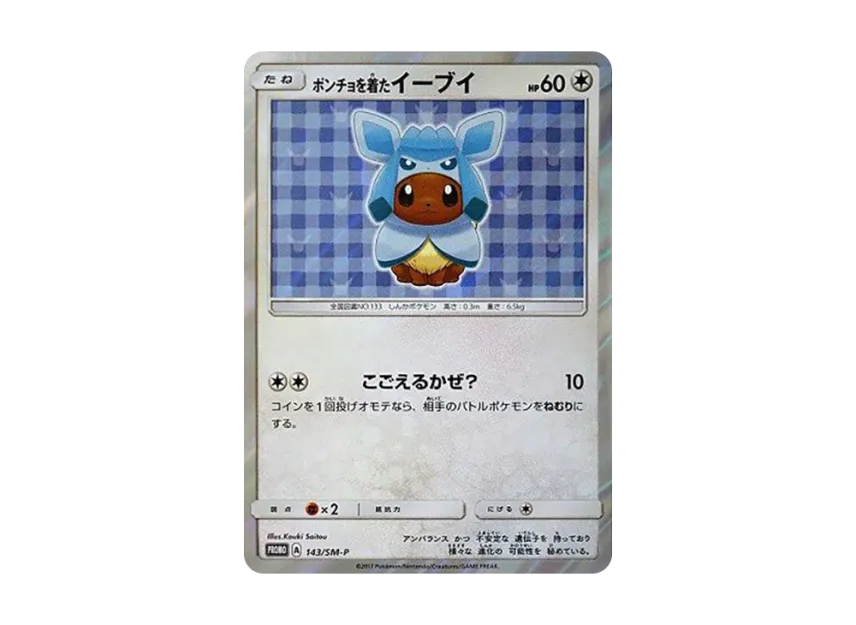 ポンチョを着たイーブイ SM-P 143/SM-PのPSA10カード画像